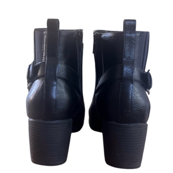 Classic Black Ankle Boots with Buckle Detail - Picture 7 of 9